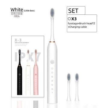 Premium Ultrasonic Electric Toothbrush - 6 Modes with 2 Heads & Type-C Rechargeable
