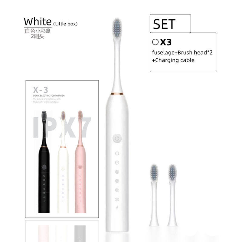 Premium Ultrasonic Electric Toothbrush - 6 Modes with 2 Heads & Type-C Rechargeable
